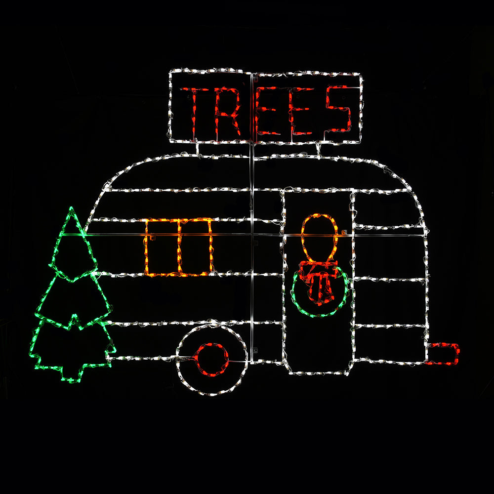 Brite Ideas 86" Christmas Tree Camper Trailer LED Display CMPR