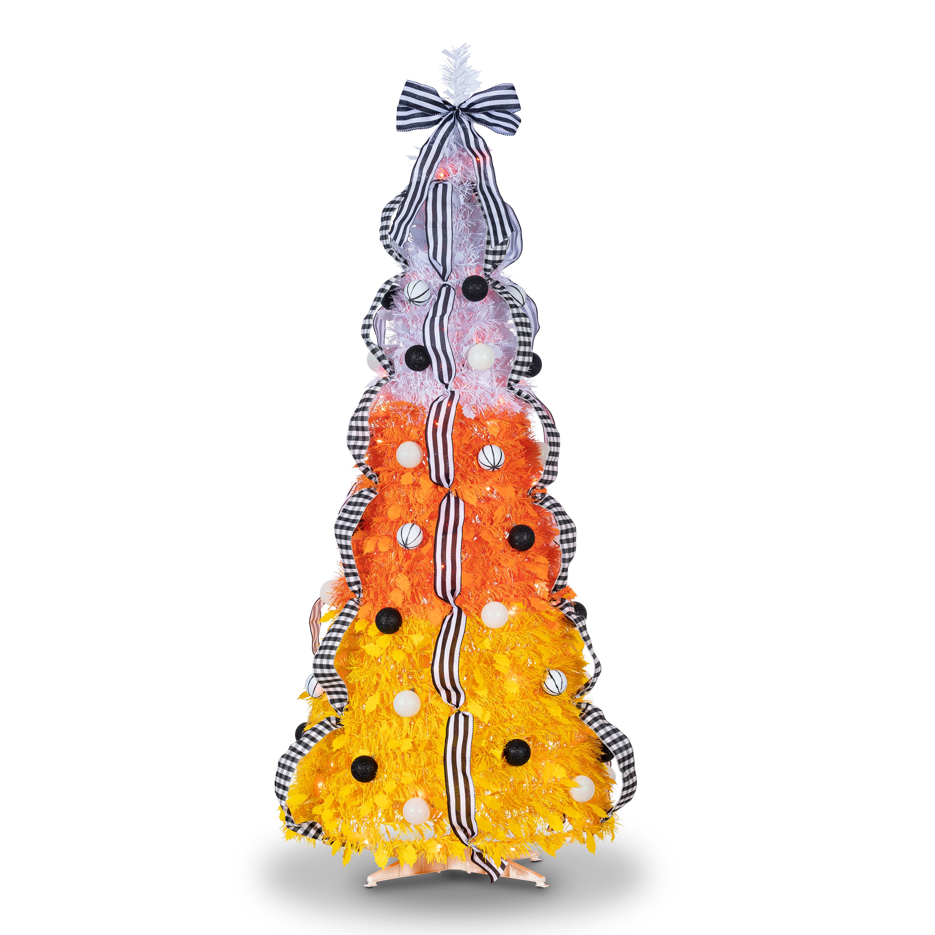 Sterling 6 ft. Pre Lit Orange LED Pop Up Candy Corn Halloween Tree