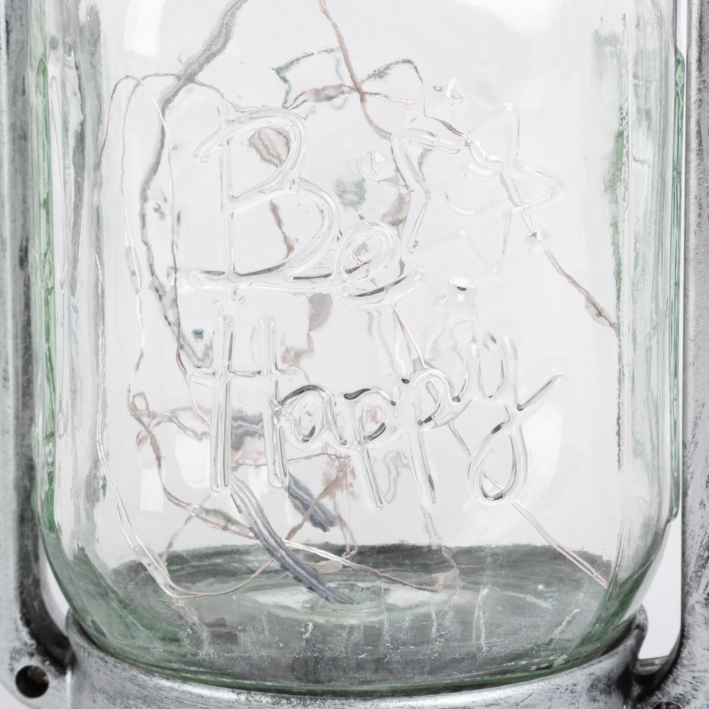 Set of 2 Solar Powered 14 inch Stainless Steel and Glass Watering Cans with Stake