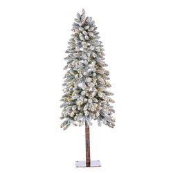 Sterling 6 ft. Pre Lit Warm White LED Christmas Flocked Alpine Tree