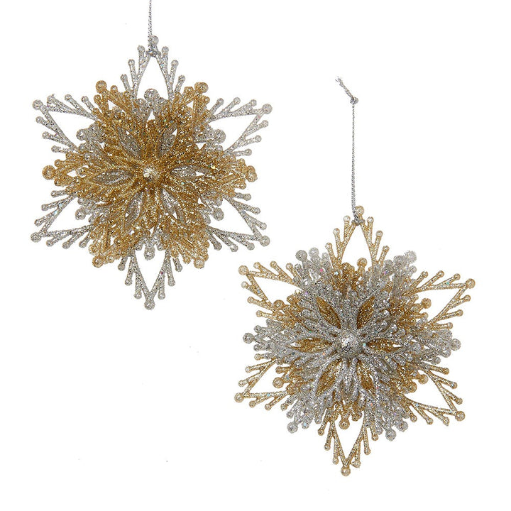 4" Gold & Silver Burst Ornament, 2 Assorted #D0898