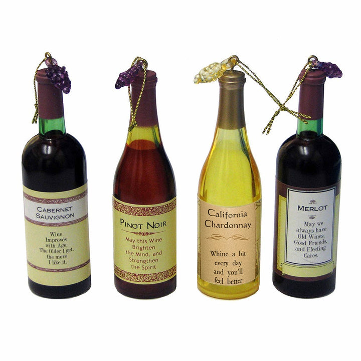 Wine Bottle Ornament, 4 Assorted #D1299