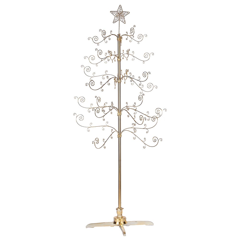 Kurt Adler 7-Foot Revolving Gold Metal Ornament Display Tree – House of ...