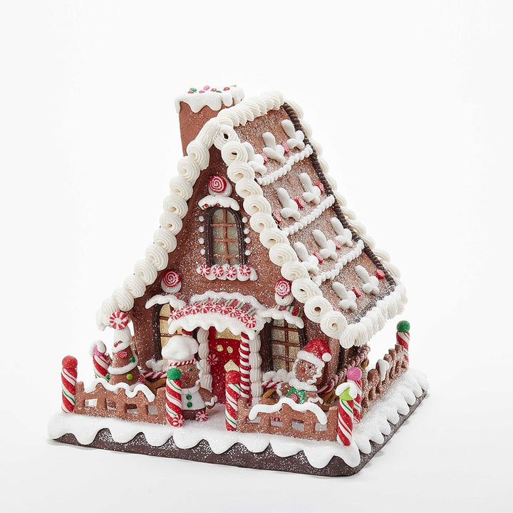 Kurt Adler 10-Inch Battery-Operated Claydough LED Gingerbread House Tablepiece