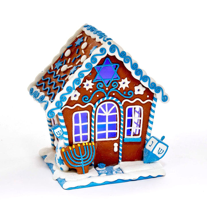 Kurt Adler 7-Inch LED Hanukkah Gingerbread House Tablepiece