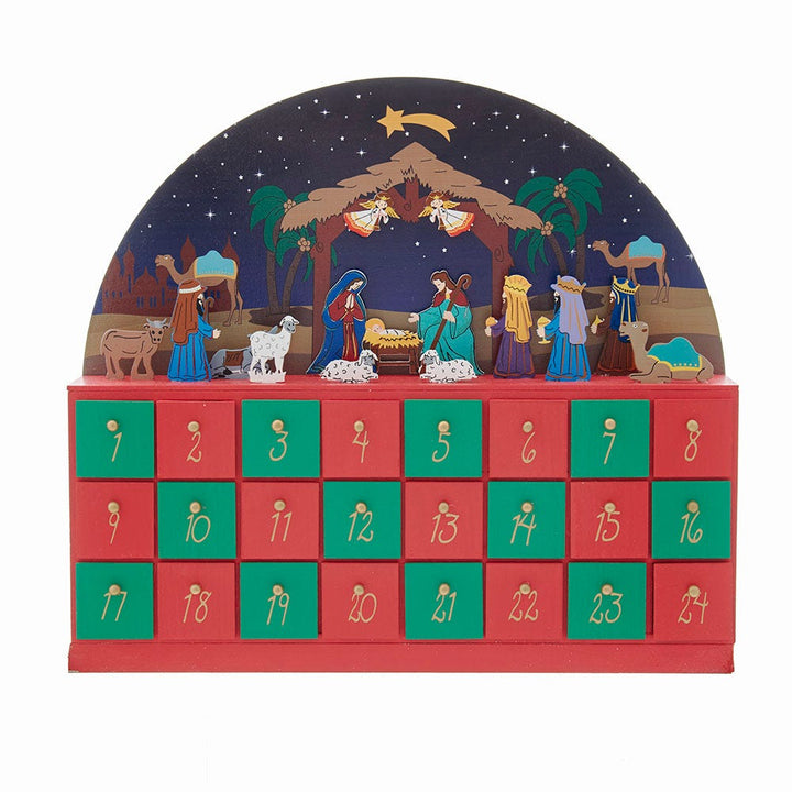 Kurt Adler Wooden Nativity Advent Calendar