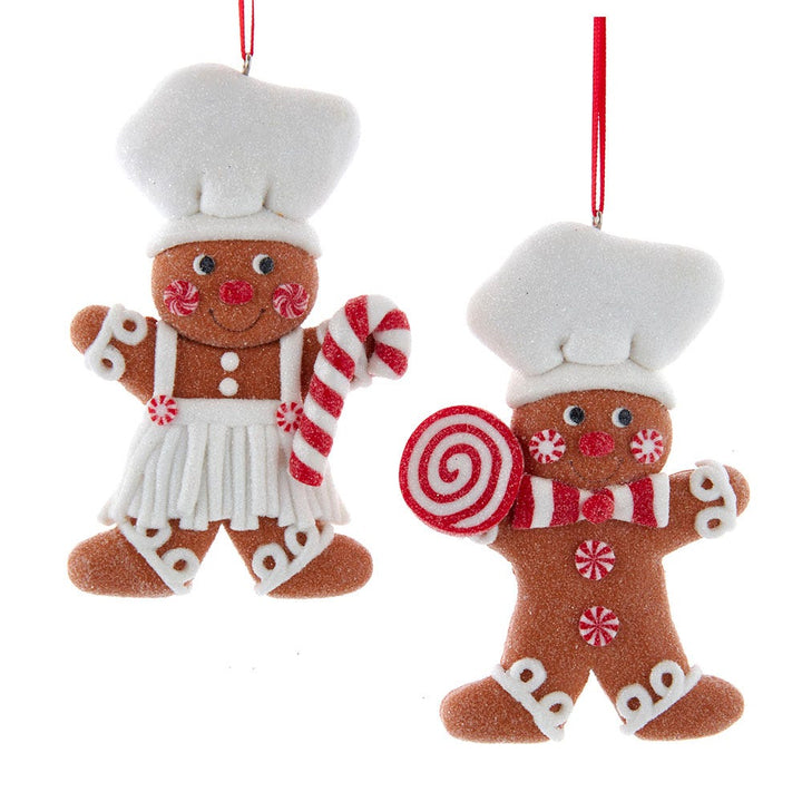 4.5" Gingerbread Chef Ornament, 2 Assorted #D4152