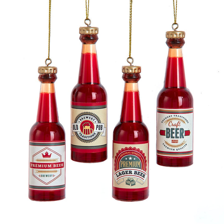 4" Beer Bottle Ornament, 4 Assorted #D4233