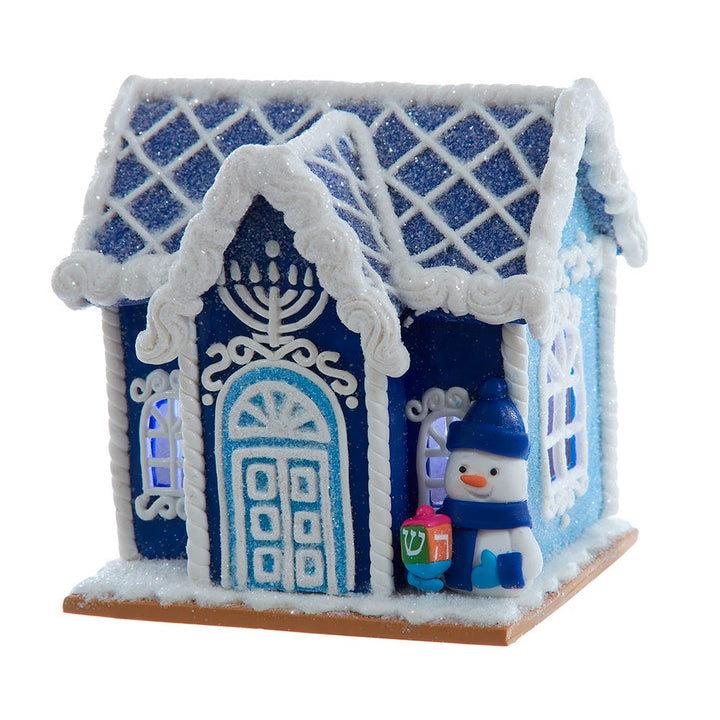 Kurt Adler 4-Inch Clay Dough Hanukkah LED House Table Piece