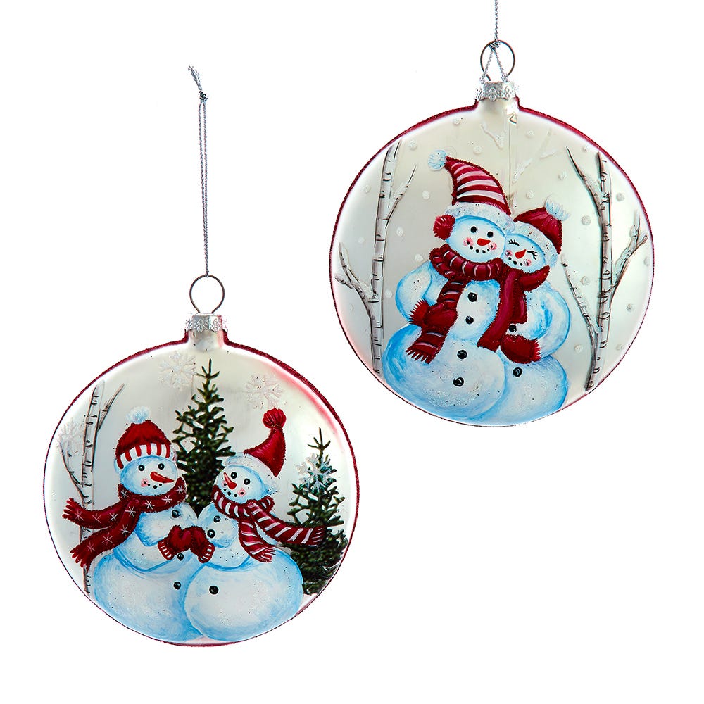 100mm Red/White Snowman Design Disc, 2 Assorted #D4347