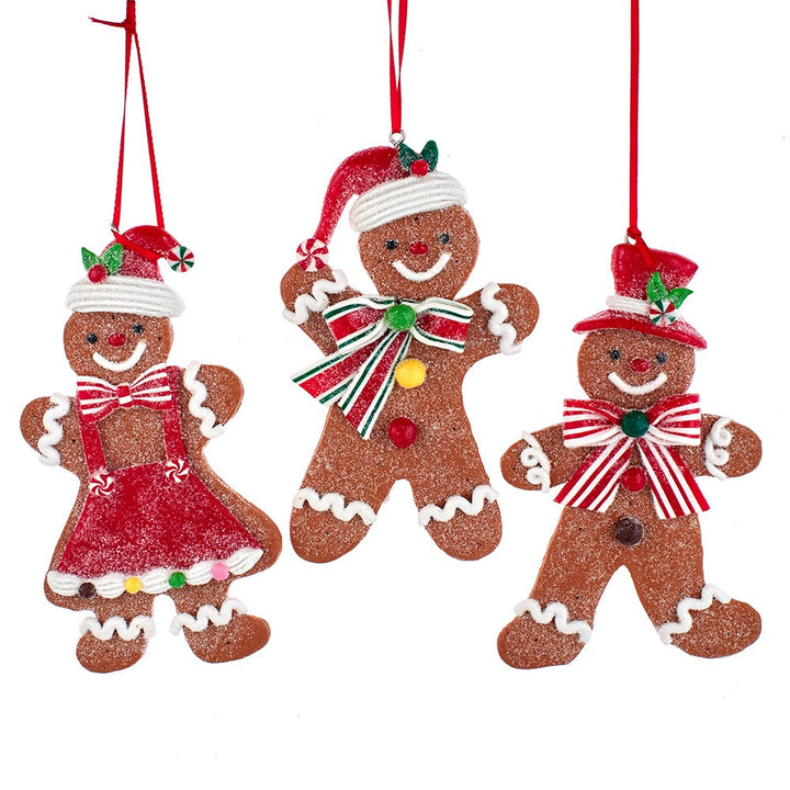 5-5.31" Gingerbread Boy & Girl Ornament, 3 Assorted #D4355