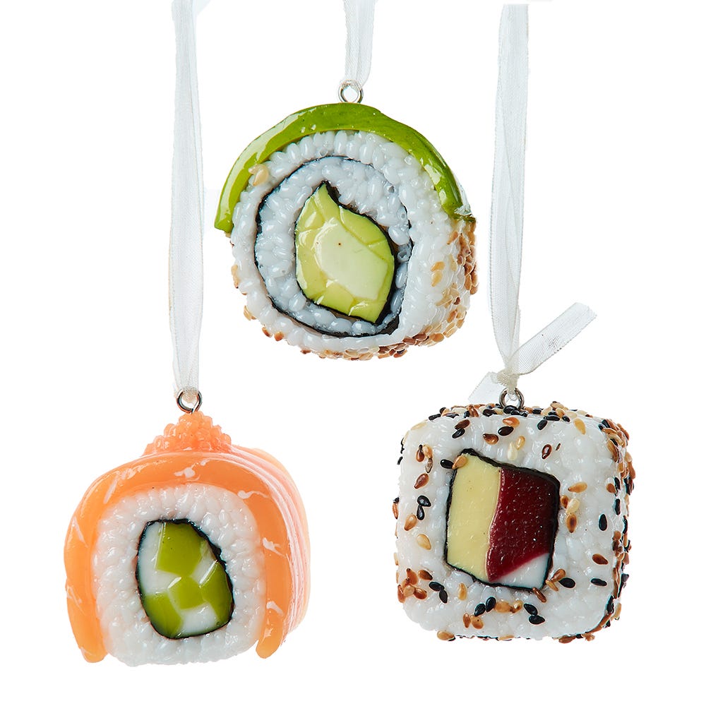 1.7" Sushi Ornament, 3 Assorted #D4414