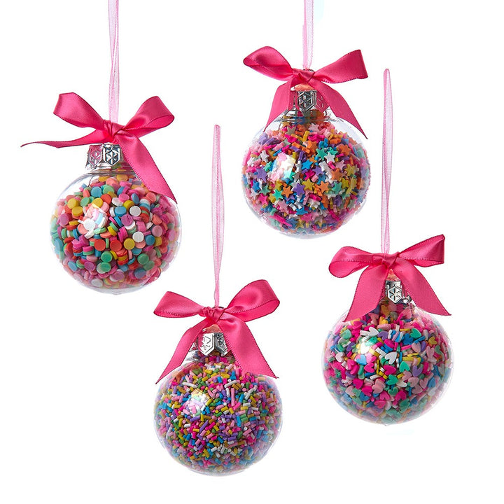 60mm Bubblegum Ball Sprinkles Ornament, 4 Assorted #D4419