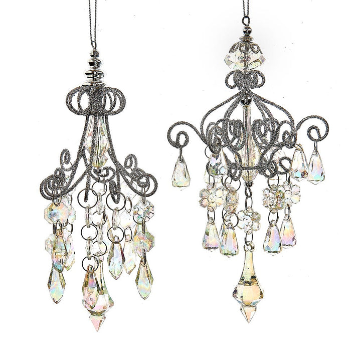 6-6.5" Chandelier & Opalescent Stones, 2 Assorted #D4497