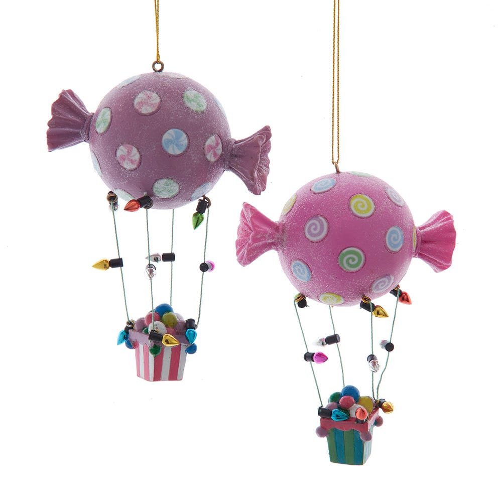 4" Balloon Candy Ornament, 2 Assorted D4618