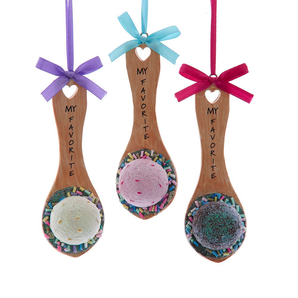 4.3" Ice Cream Scoop Ornament, 3 Assorted D4635