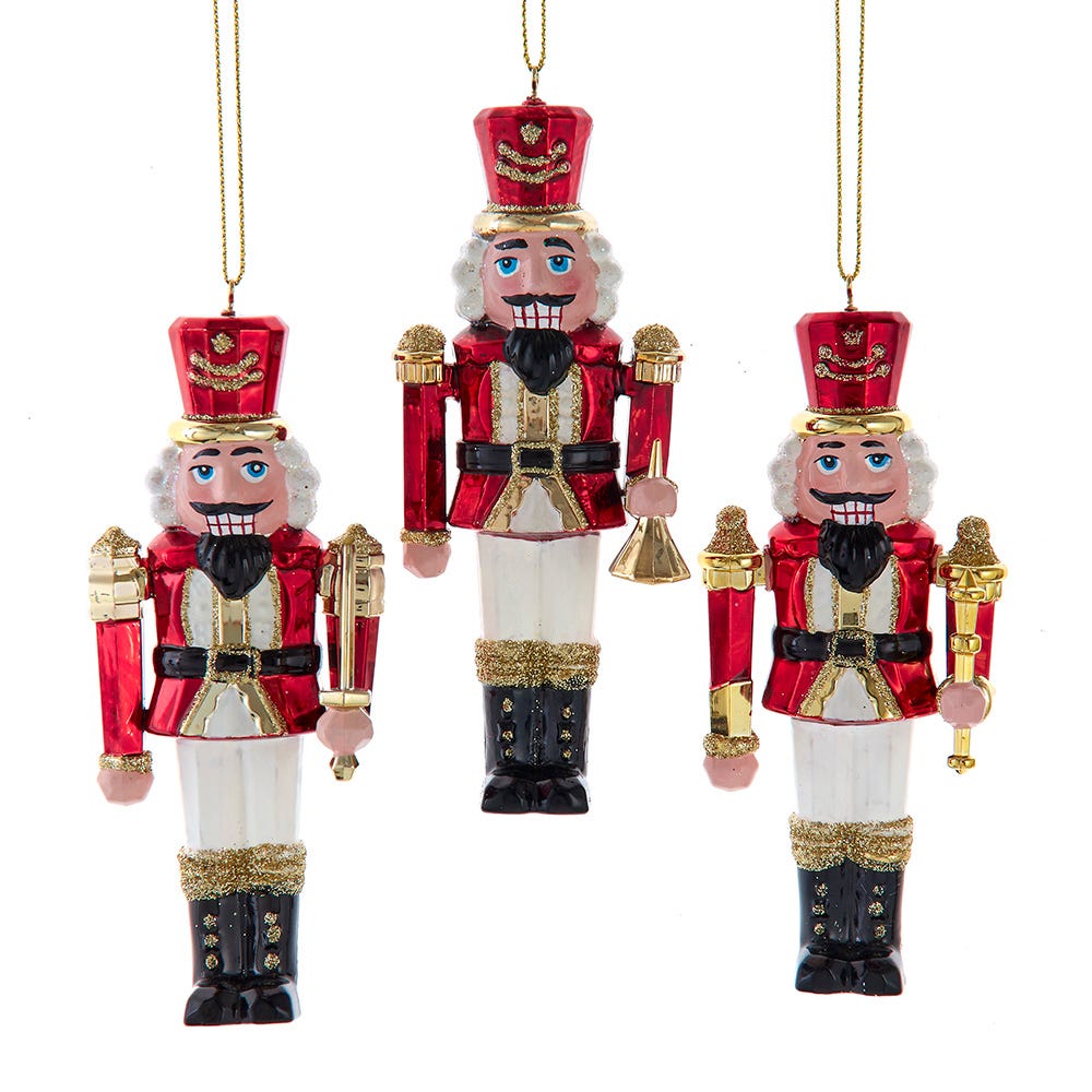 4.5" Red and Gold Nutcracker Ornament, 3 Assorted D4706