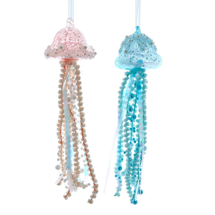 12" Glass Jellyfish Ornament, 2 Assorted D4748