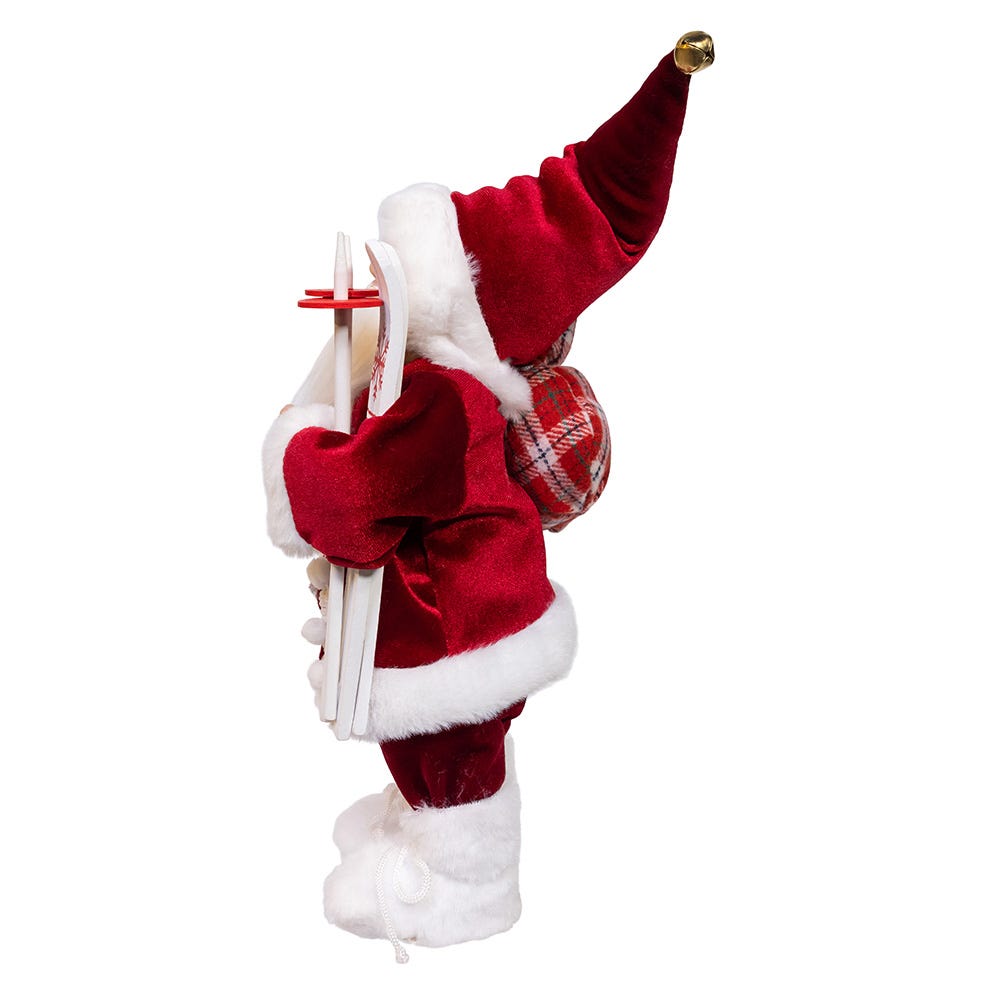 Kurt Adler 12-Inch Standing Christmas Santa with Skis
