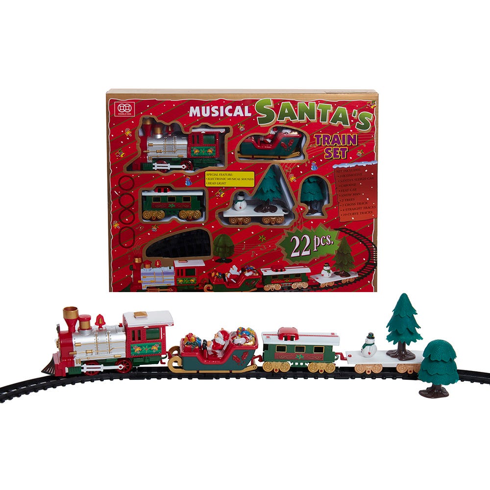 Kurt Adler Battery Operated Musical Santa Train Table Piece D4792