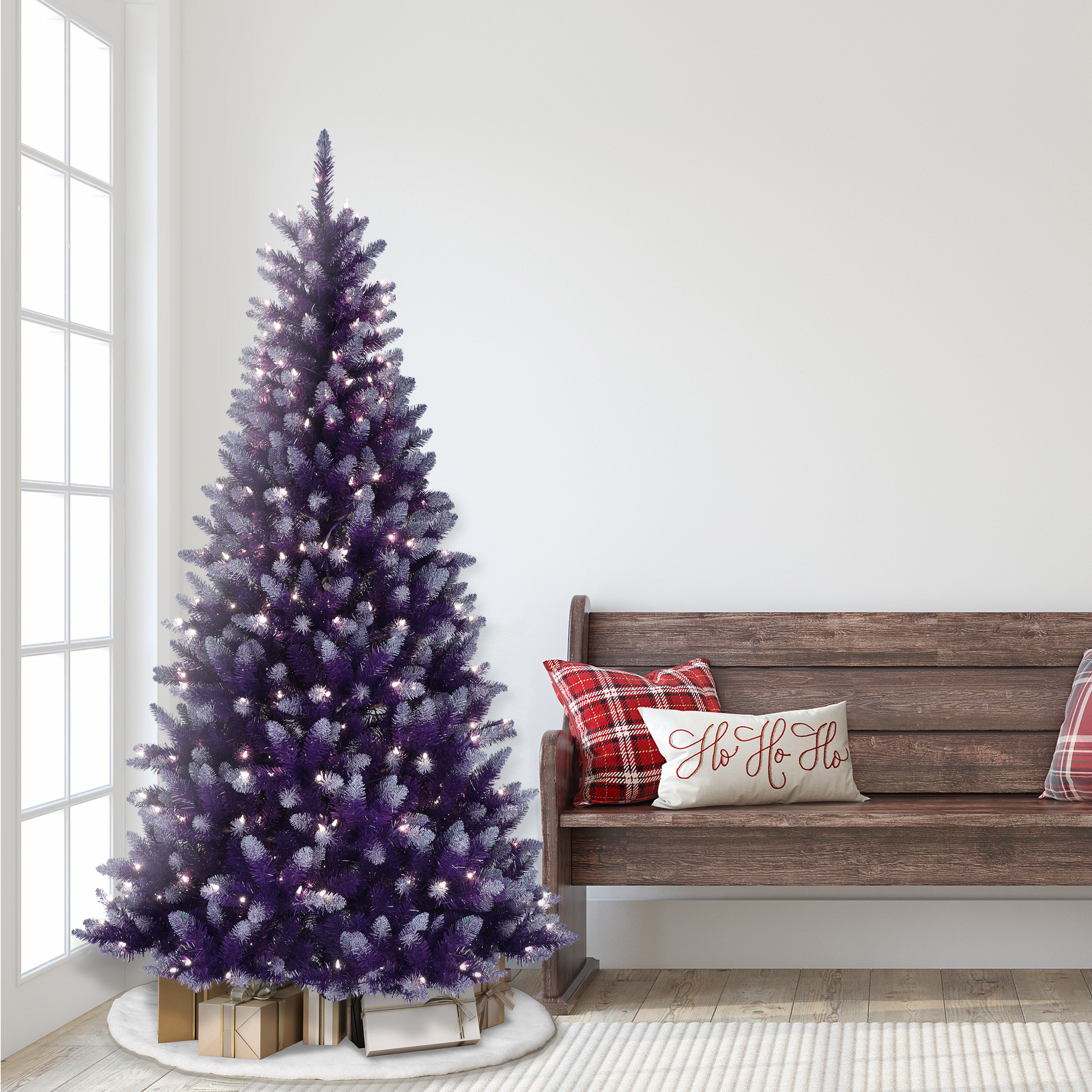 6.5ft Pre-Lit Fashion Purple Christmas Tree