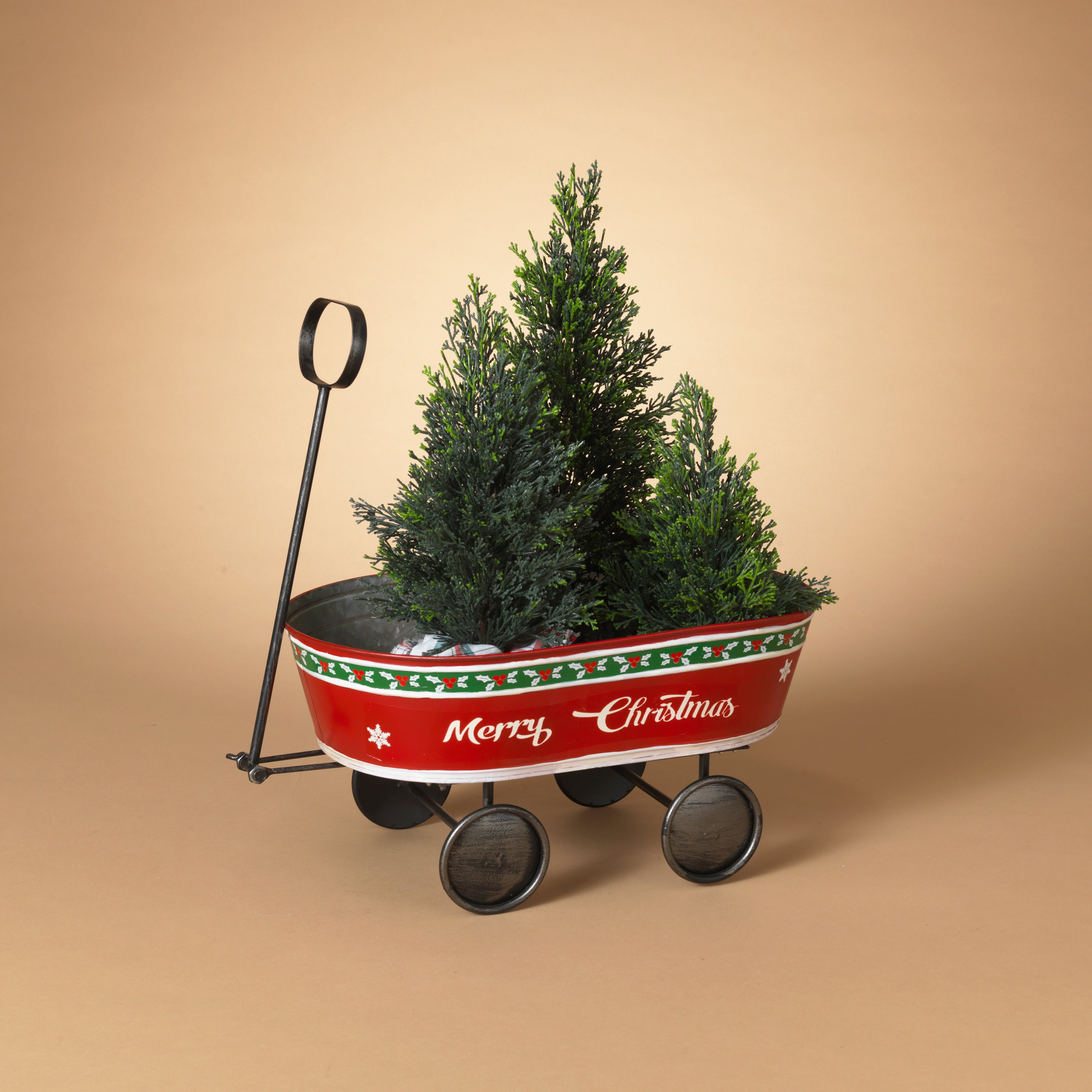 Joyful 18.5 in L Metal Holiday Cart