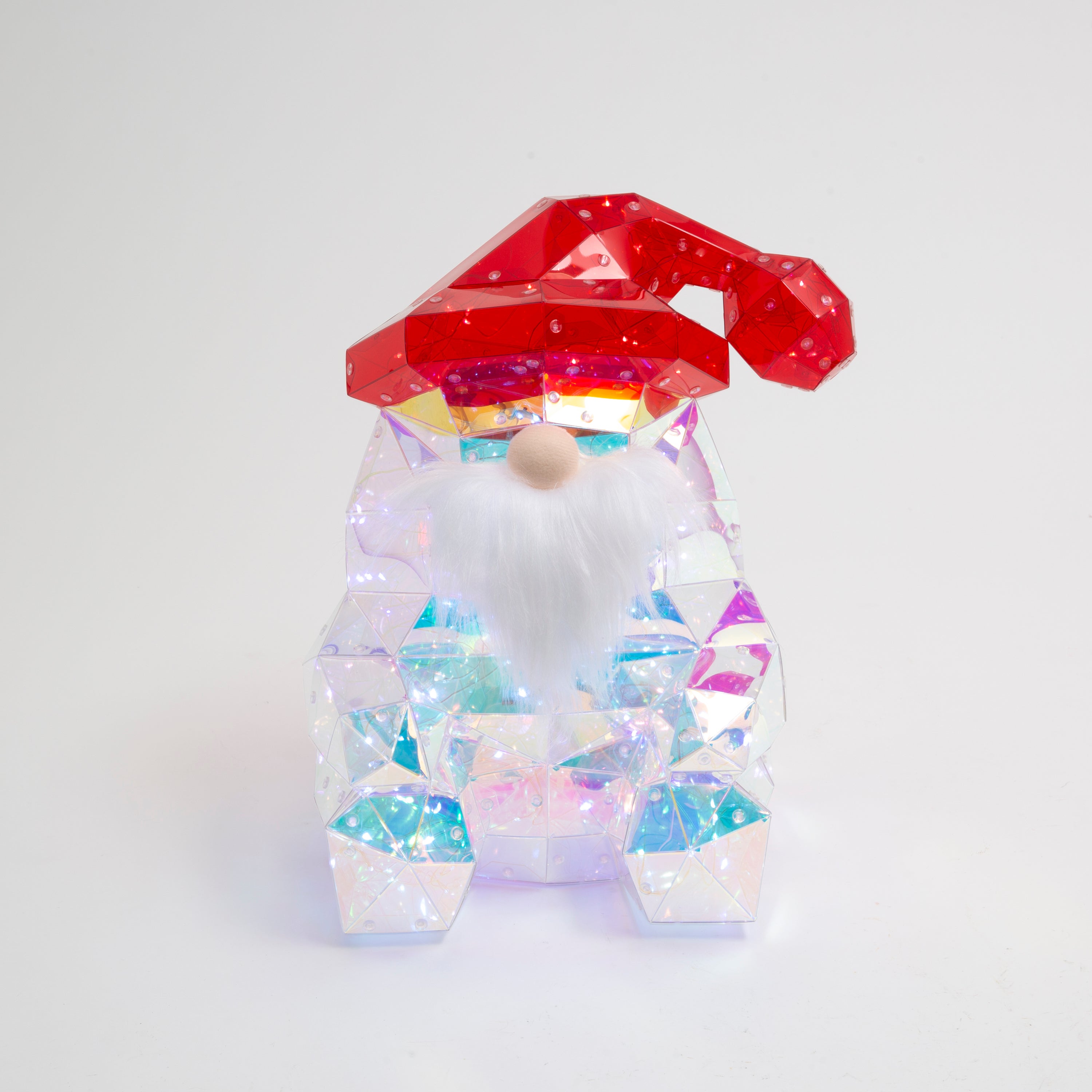 Merry 13.75 in H USB Electric Lighted Holographic Santa with Remote