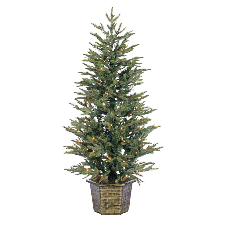 Sterling 4.5 ft. Pre Lit Clear UL Potted Natural Cut Eastern Pine #5594--45C