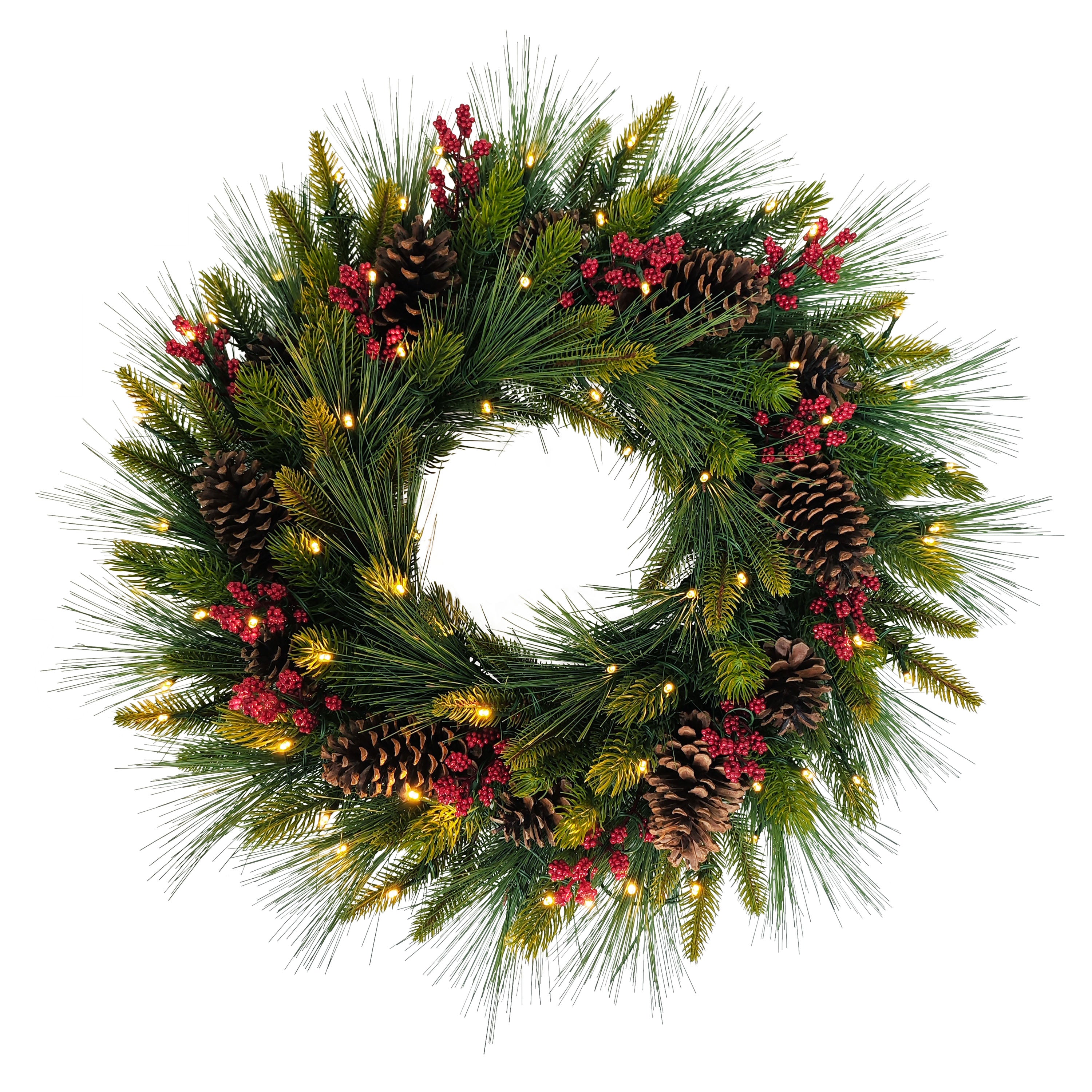 26" Pre-Lit Artificial Adorned Christmas Wreath 51021-W26LW08A-BO