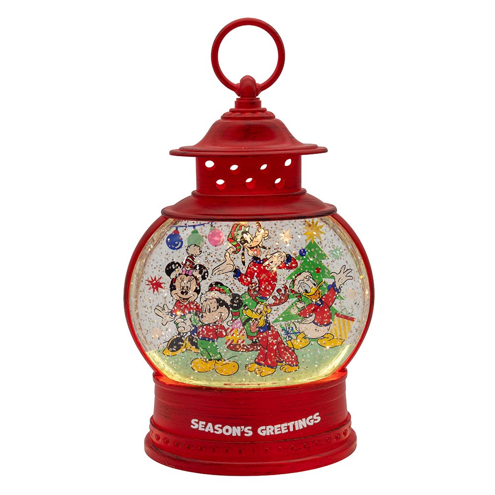 Kurt Adler 10-Inch Battery Operated USB LED Lighted Lantern with Spinning Glitter Water DN8251