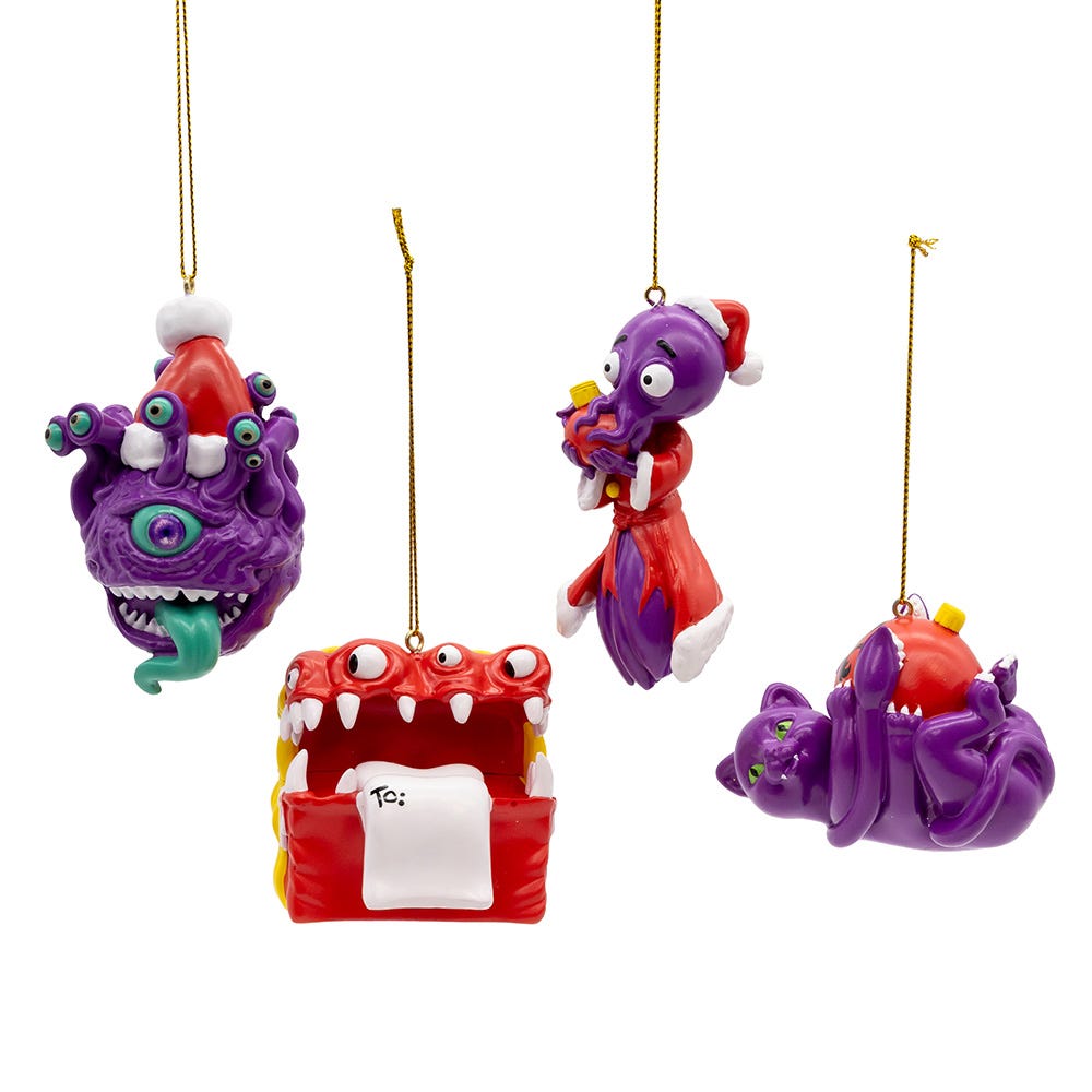 Kurt Adler Dungeons and Dragons® Merry Monsters Ornament Set, 4-Piece Set DND3251SET
