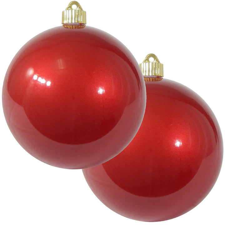 Christmas by Krebs Candy Red 6 in Shatterproof Commercial Grade Christmas Ornament Set of 2 #KBX04774