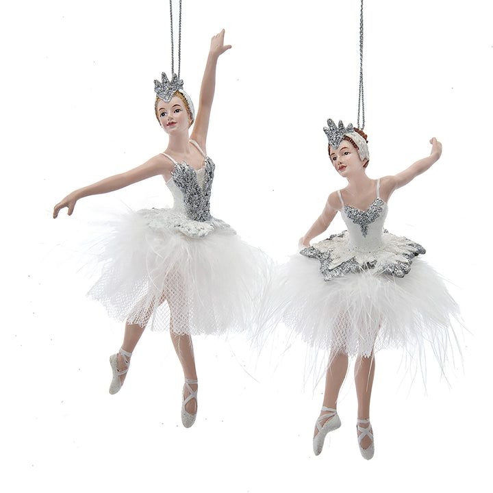 5.25" Silver/White Ballerina Ornament #E0541