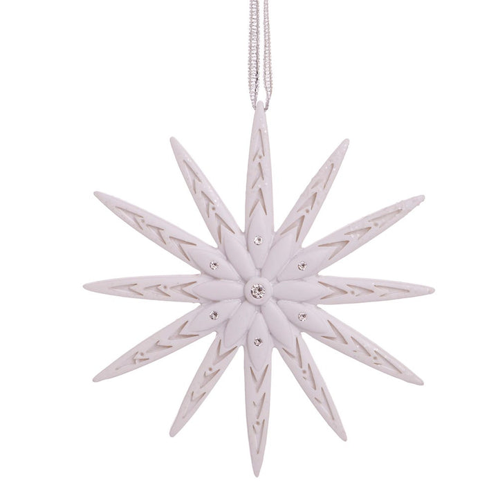 Kurt Adler 4-Inch Modern Snowflake Ornament with Swarovski Elements