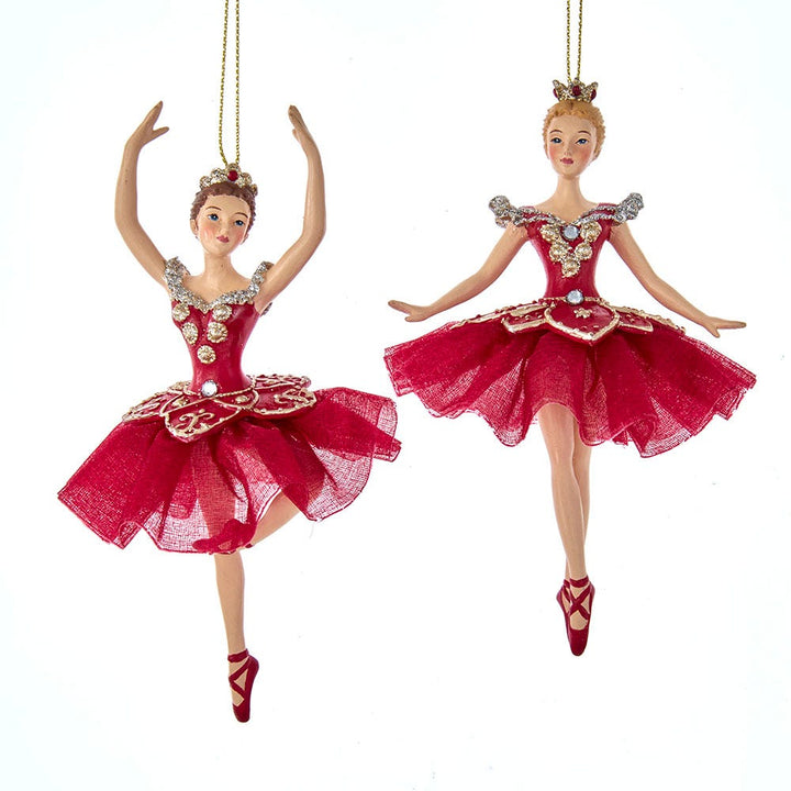 6.25" Regal Red Ballerina Ornament, 2 Assorted #E0735