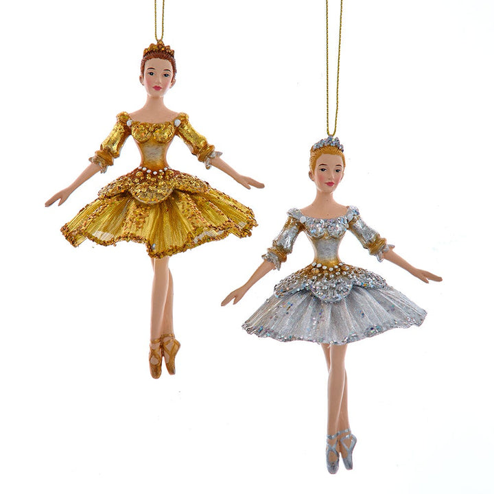 5.5" Ombre Gold & Silver Ballerina Ornament, 2 Assorted #E0801