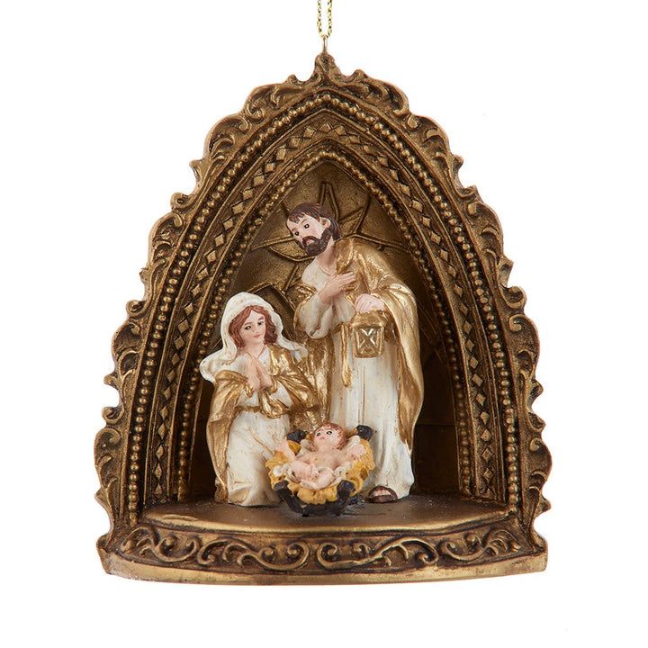 4.5" Golden Nativity Ornament #E0822