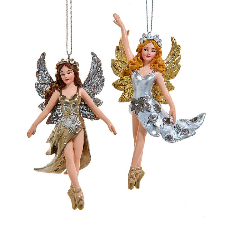 4" Taupe/Silver Ballerina Ornament, 2 Assorted #E0896