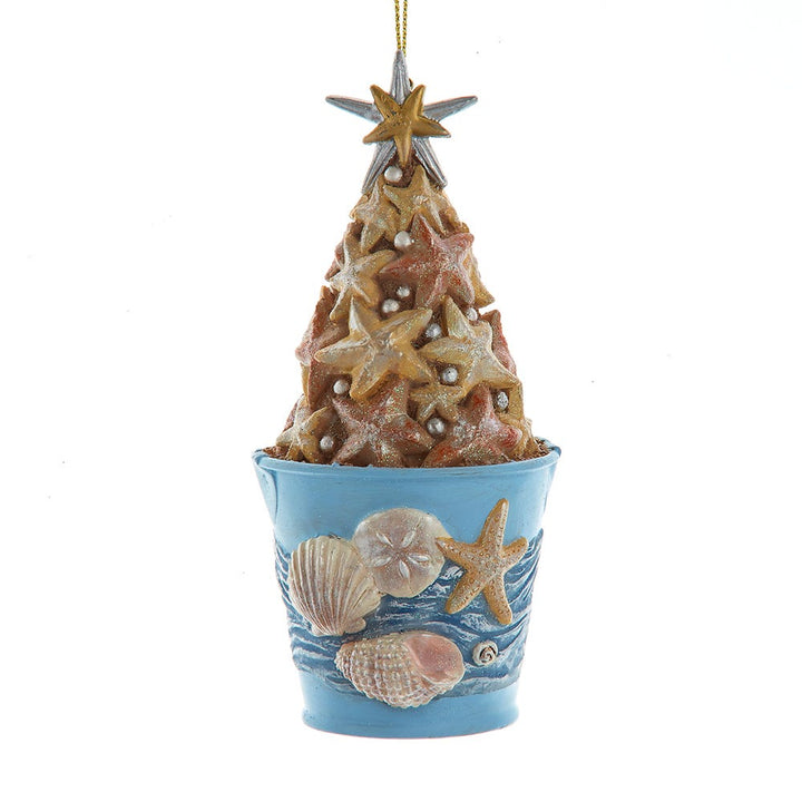 5" Bucket of Starfish with Sand Ornament #E0904