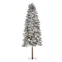 Sterling 7.5 ft. Pre Lit Warm White LED Christmas Flocked Alpine Tree