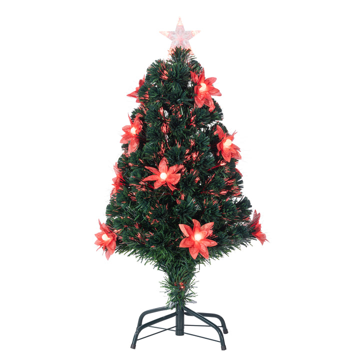 Sterling 3 ft. Pre Lit Color Changing Fiber Optic Poinsettia Tree #6525--30M