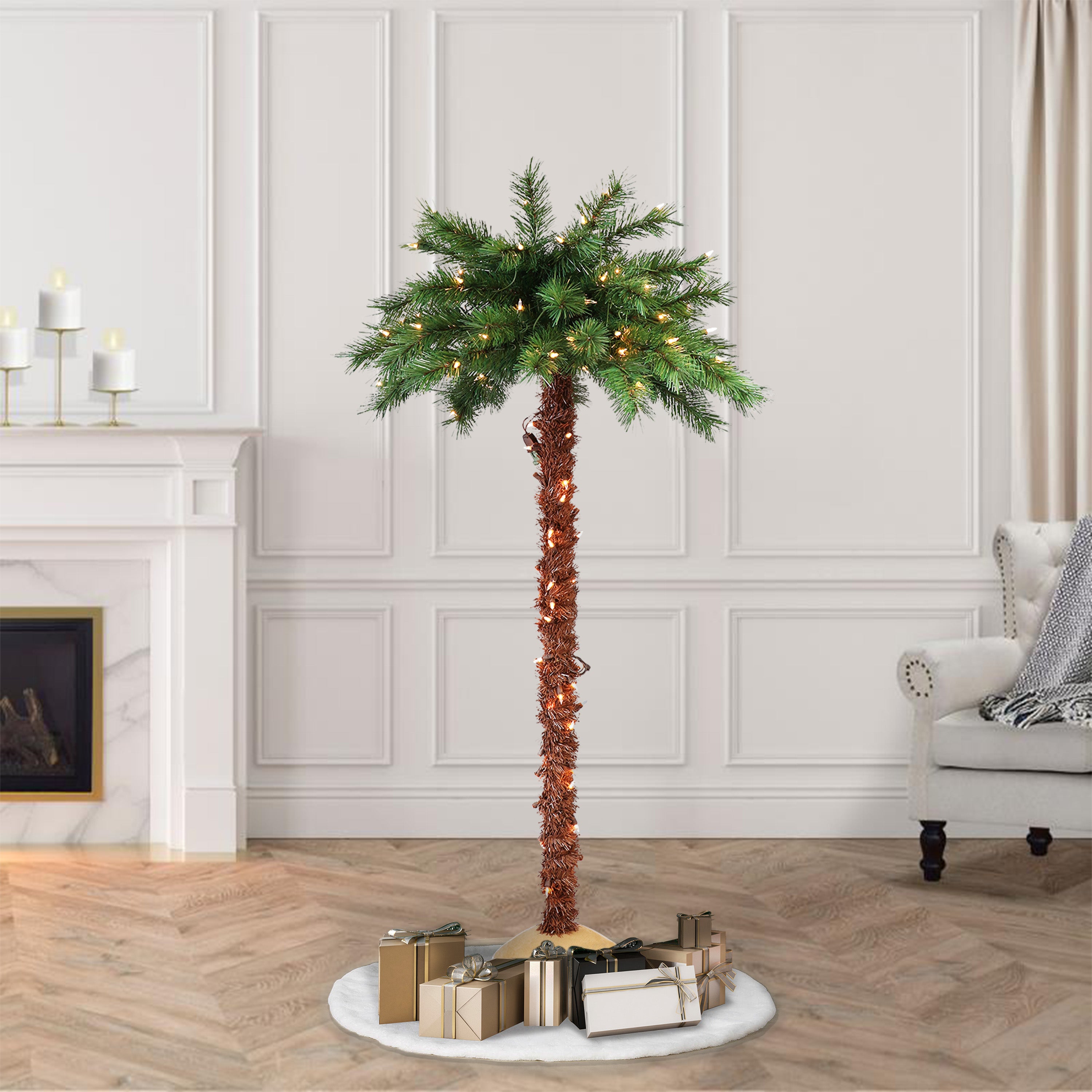6ft Outdoor-Indoor Pre-Lit Palm Tree