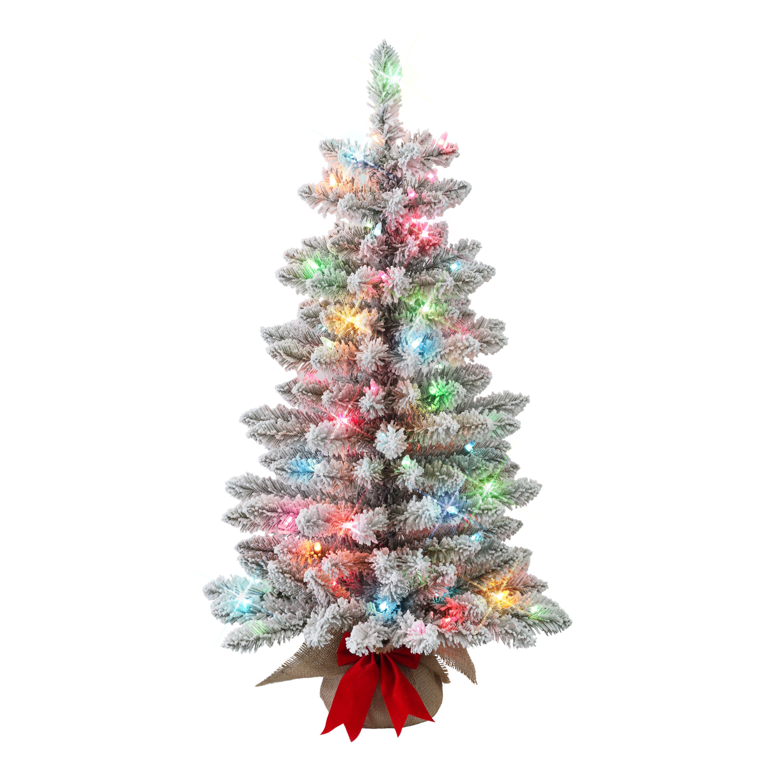 3 ft Pre-Lit Flocked Artificial Fraser Fir Tree FFSLFA-ST30M07