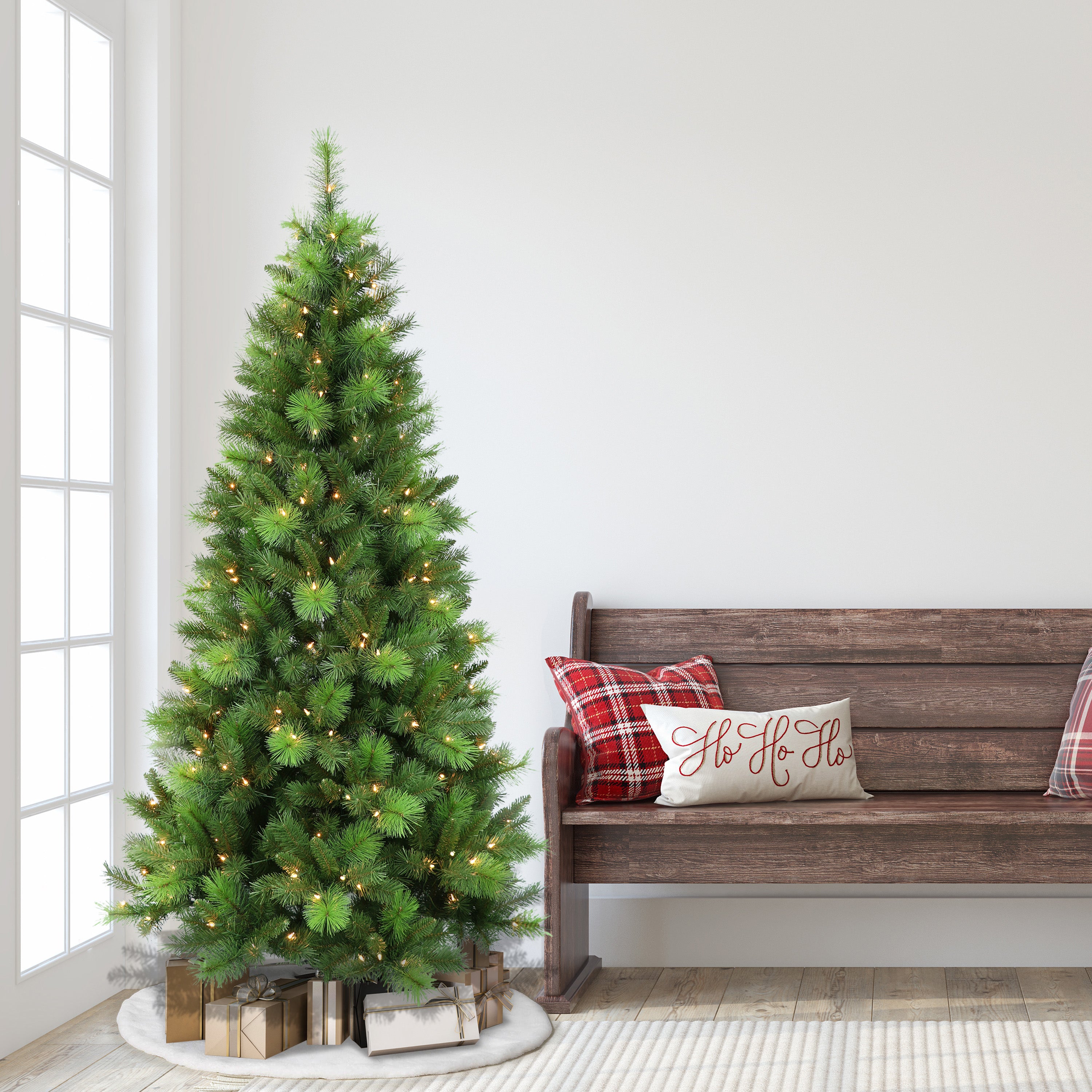 6.5ft Pre-Lit Adirondack Pine Christmas Tree