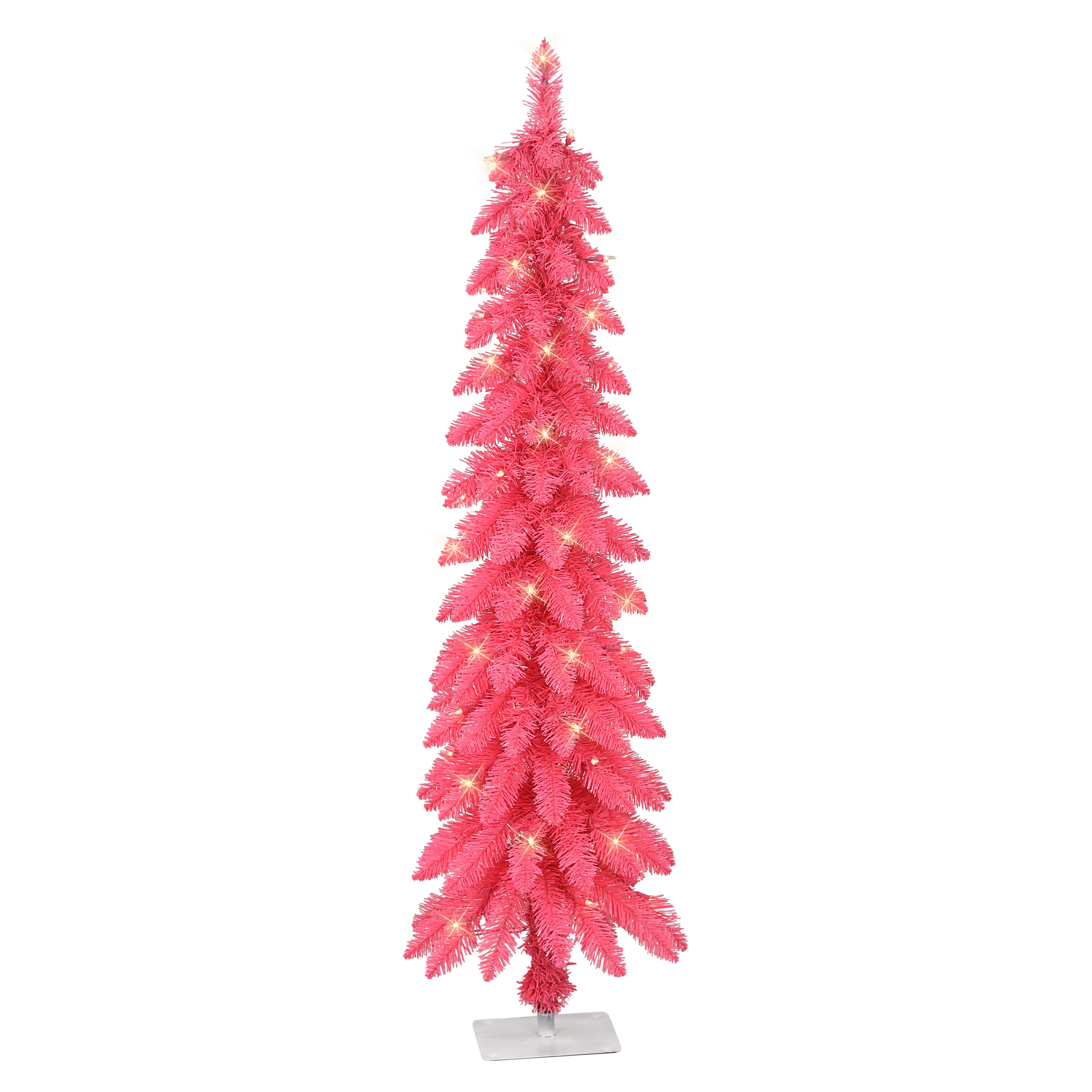 4 ft Pre-Lit Pink Artificial Alpine Pencil Tree 01063A-TP40C05-PK