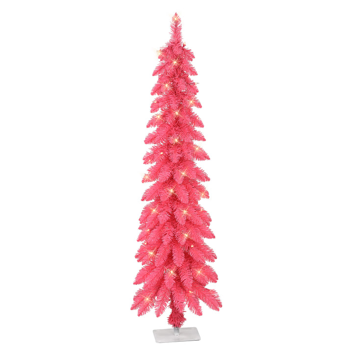 4 ft Pre-Lit Pink Artificial Alpine Pencil Tree 01063A-TP40C05-PK