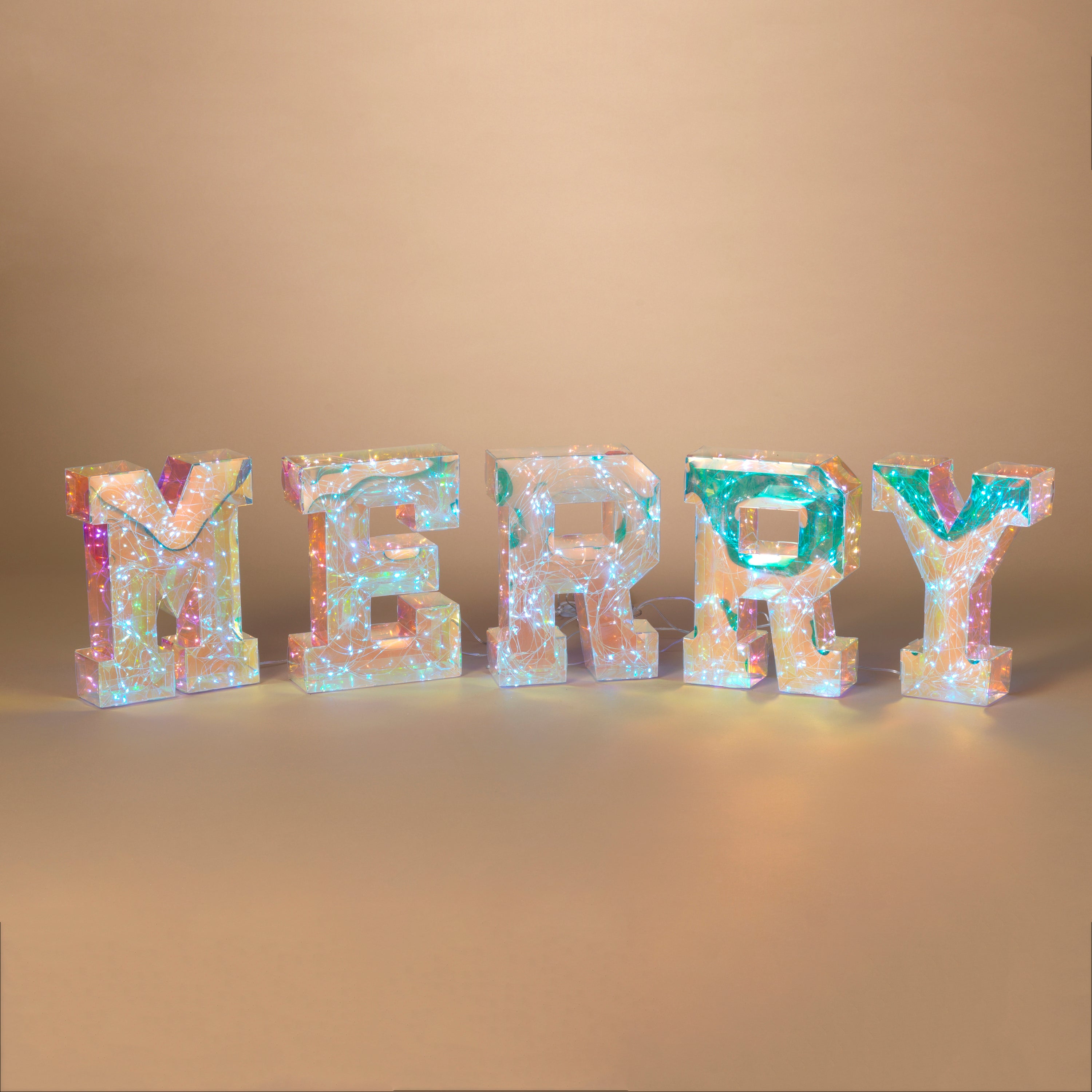 Illuminated 5 Piece 9.84 in H USB Electric Lighted Holographic Holiday 2738650EC