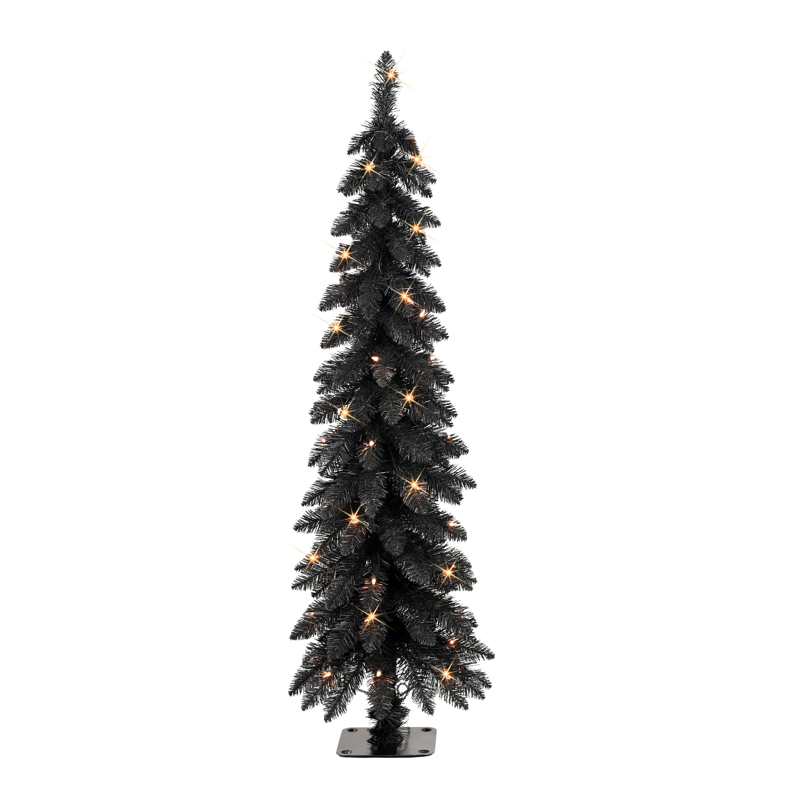 4 ft Pre-Lit Black Artificial Alpine Pencil Tree 01063A-TP40C05-BK