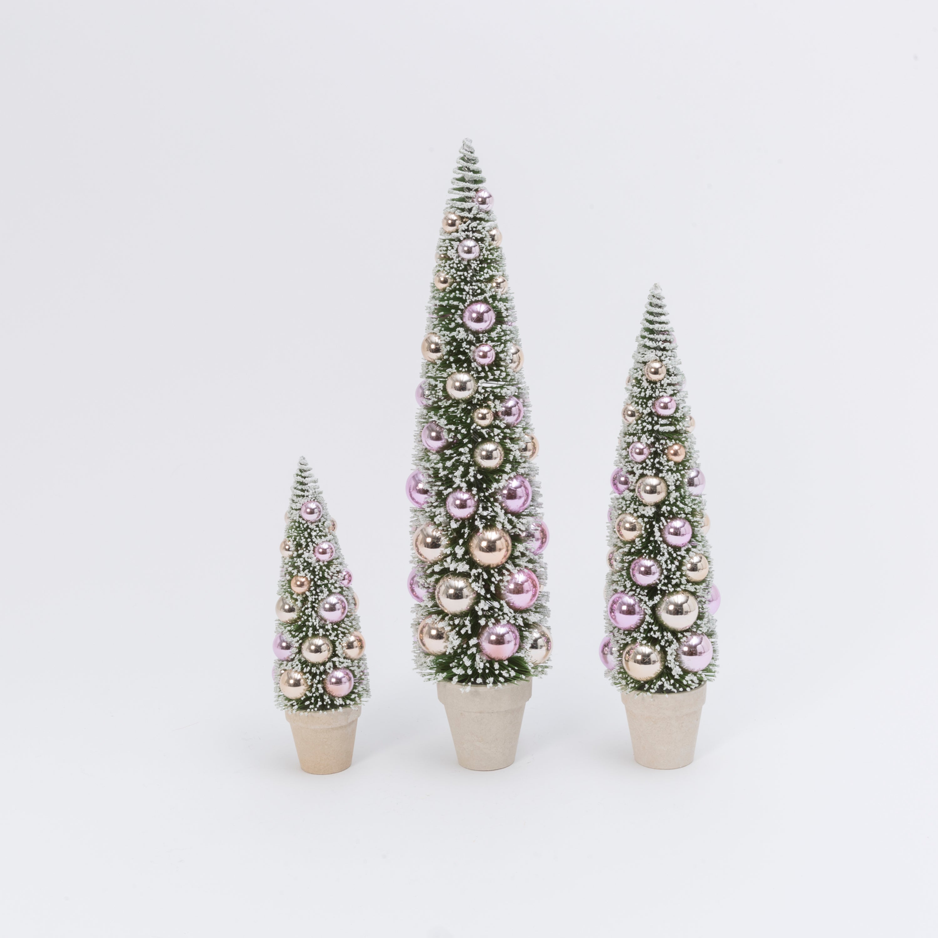Radiant Potted Holiday Bottle Brush Trees with Ornaments Lg – Holiday Display Tree 2595220EC