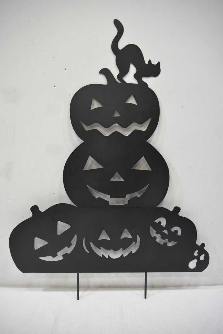 35.16 Black Metal Halloween Pumpkin Yard Stake #2747950EC